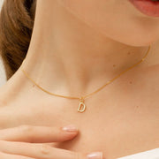 14K GOLD LETTER INITIAL NECKLACE