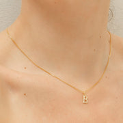 14K GOLD LETTER INITIAL NECKLACE