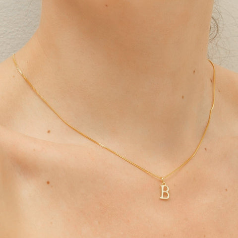 14K GOLD LETTER INITIAL NECKLACE