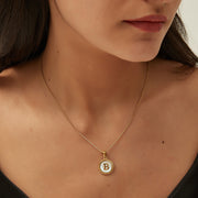 14K GOLD & WHITE PEARL LETTER NECKLACE