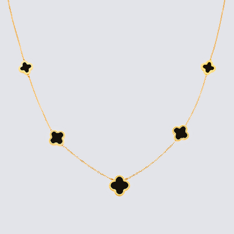 CLOVER NECKLACE | BLACK ONYX