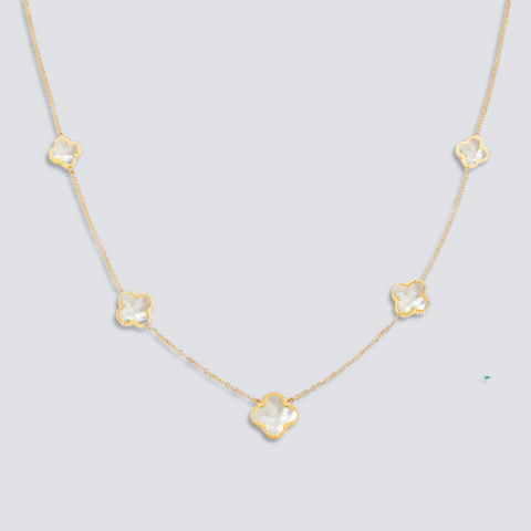 CLOVER NECKLACE | WHITE PEARL